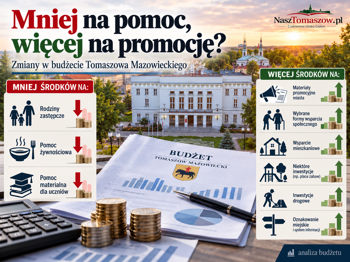 Mniej w planie na pieczę zastępczą, dożywianie i stypendia. Z dotacji dla NGO pieniądze na promocję miasta