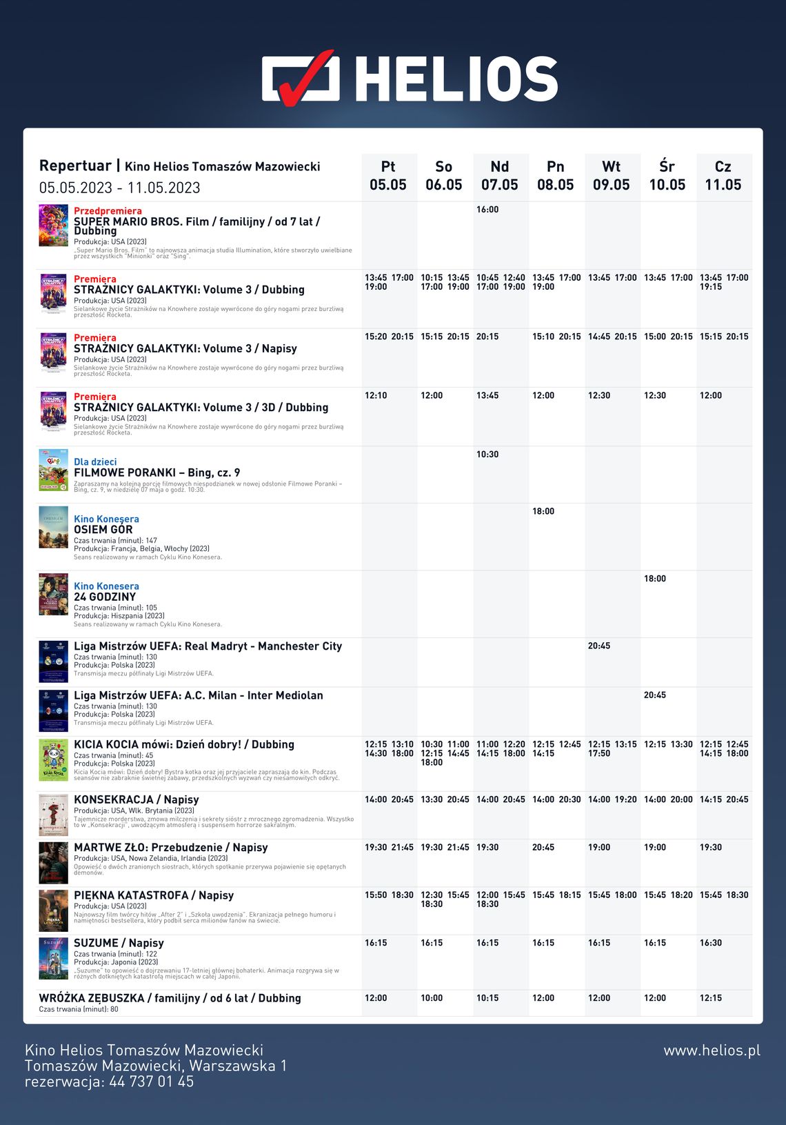 Moc hitów w majowym repertuarze kin Helios!