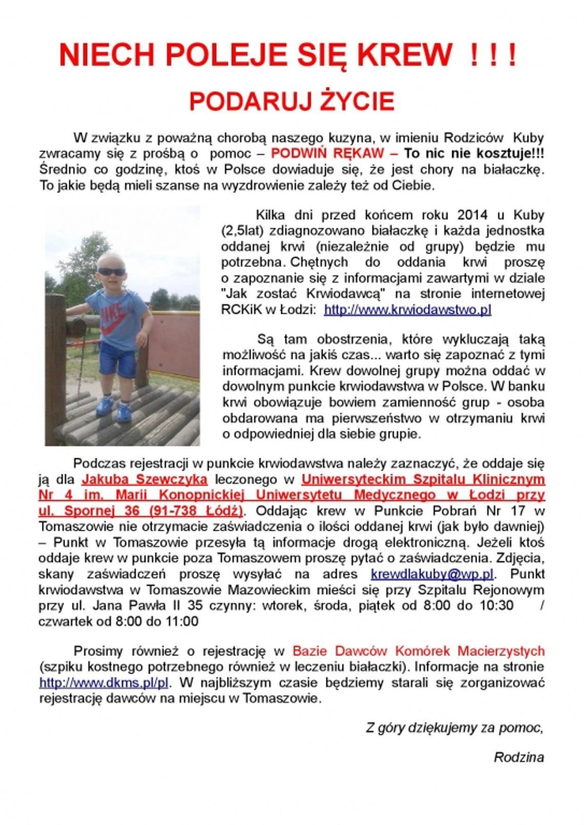 Możecie pomóc małemu Kubie