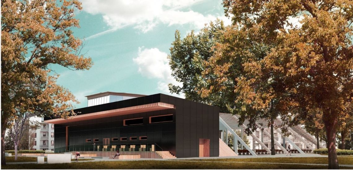 Muszla w koncepcyjnym zarysie Muszla w koncepcyjnym zarysie