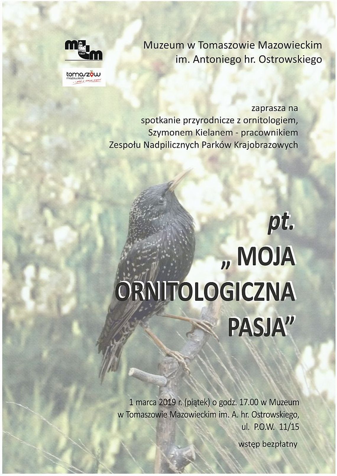 Muzeum zaprasza na spotkanie z ornitologiem Muzeum zaprasza na spotkanie z ornitologiem