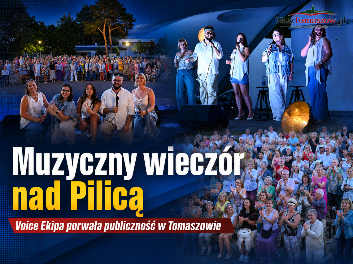 Muzyczny wieczór nad Pilicą. Voice Ekipa porwała publiczność w Tomaszowie