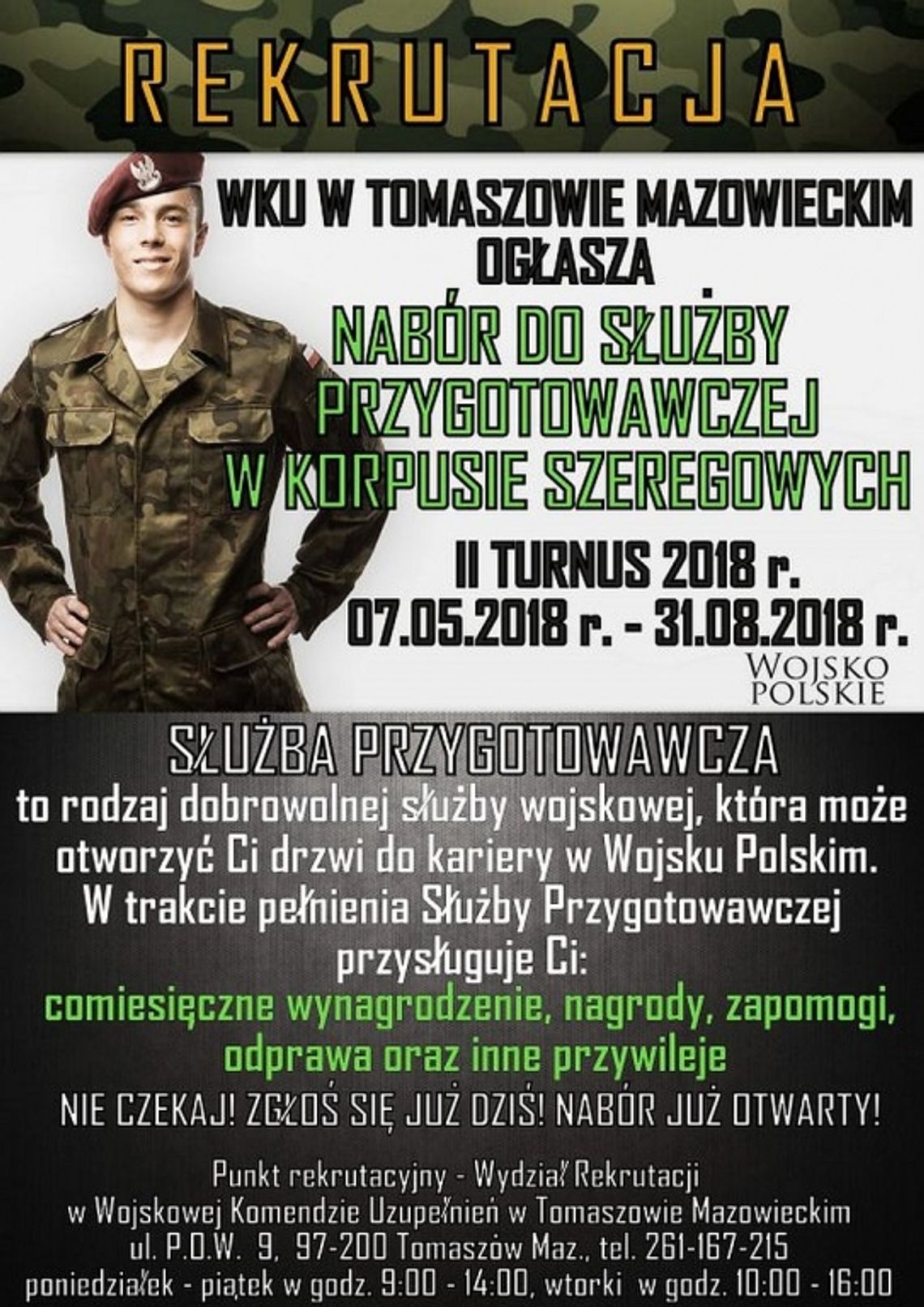 Nabór do służby przygotowawczej w korpusie szeregowych