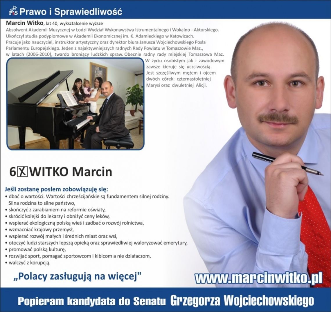 Nasi kandydaci do Sejmu RP - Marcin Witko