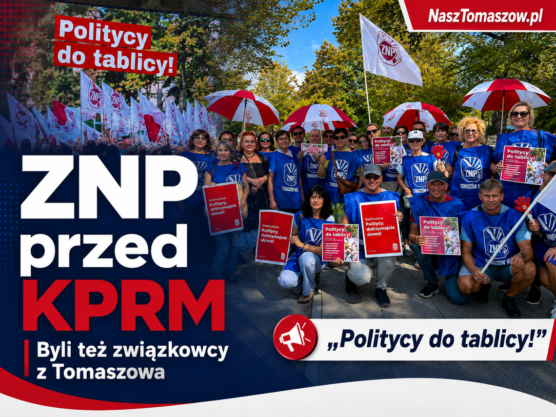 Nauczyciele pokazali rządowi czerwoną kartkę, a w Warszawie protestowali także związkowcy z Tomaszowa Mazowieckiego Nauczyciele pokazali rządowi czerwoną kartkę, a w Warszawie protestowali także związkowcy z Tomaszowa Mazowieckiego