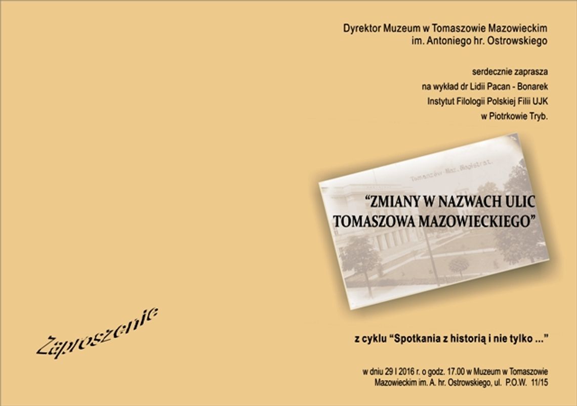 Nazwy tomaszowskich ulic - warto dowiedzieć się więcej Nazwy tomaszowskich ulic - warto dowiedzieć się więcej
