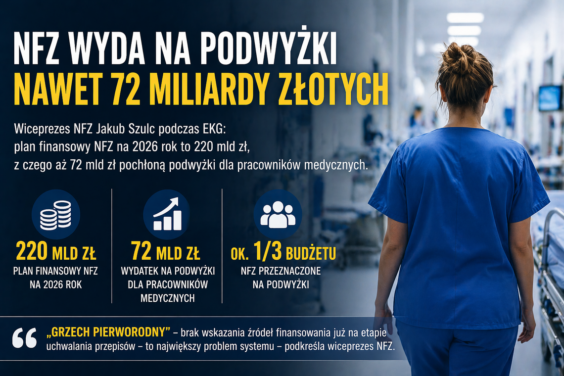 NFZ przed ogromnym wyzwaniem finansowym. Nawet 72 miliardy złotych na podwyżki