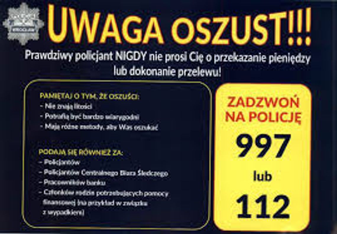 Nie daj się oszukać - Policja ponownie ostrzega