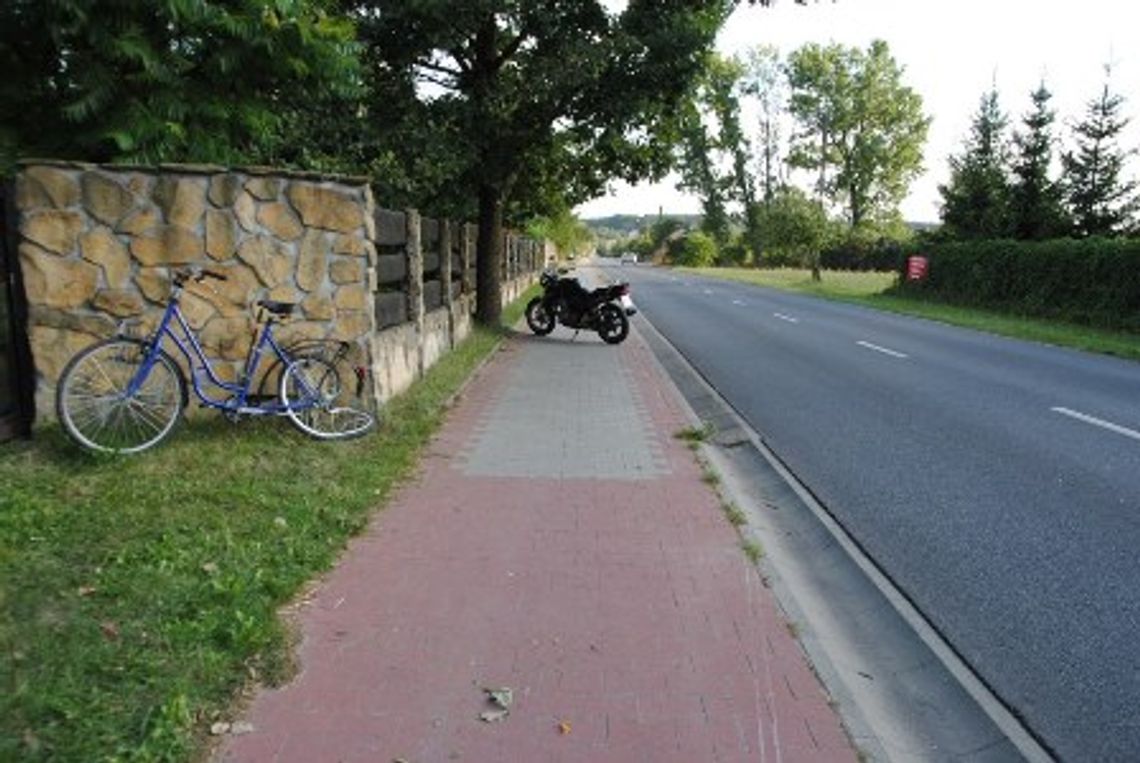 Nie zapanowała nad motocyklem