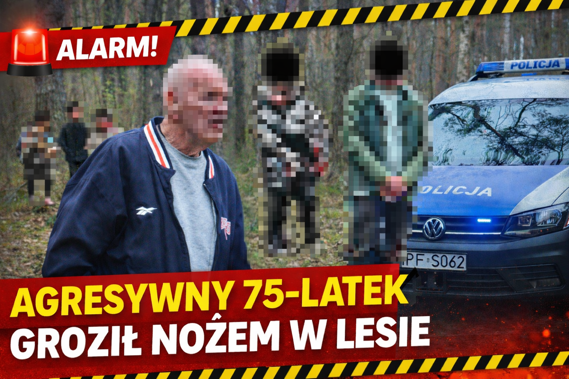 Niebezpieczne zdarzenie w lesie. Starszy mężczyzna groził nożem spacerowiczom