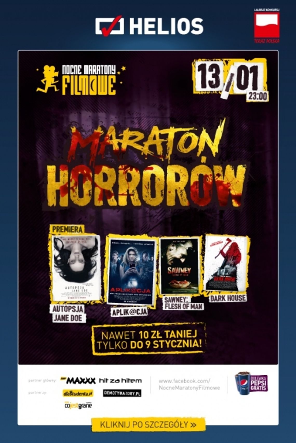 Nocne Maratony Filmowe Helios prezentują: Maraton Horrorów z premierą filmu AUTOPSJA JANE DOE!