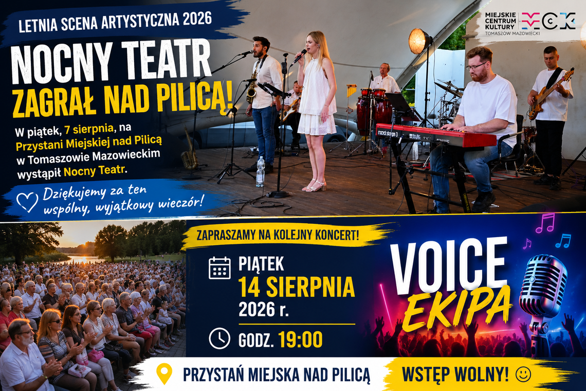 Nocny Teatr zagrał nad Pilicą. Letnia Scena nie zwalnia – za tydzień Voice Ekipa