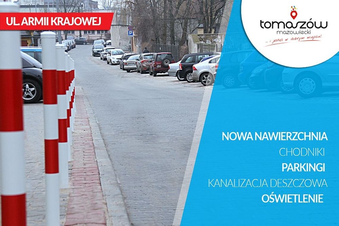 Nowa nawierzchnia, parkingi i oświetlenie na Armii Krajowej
