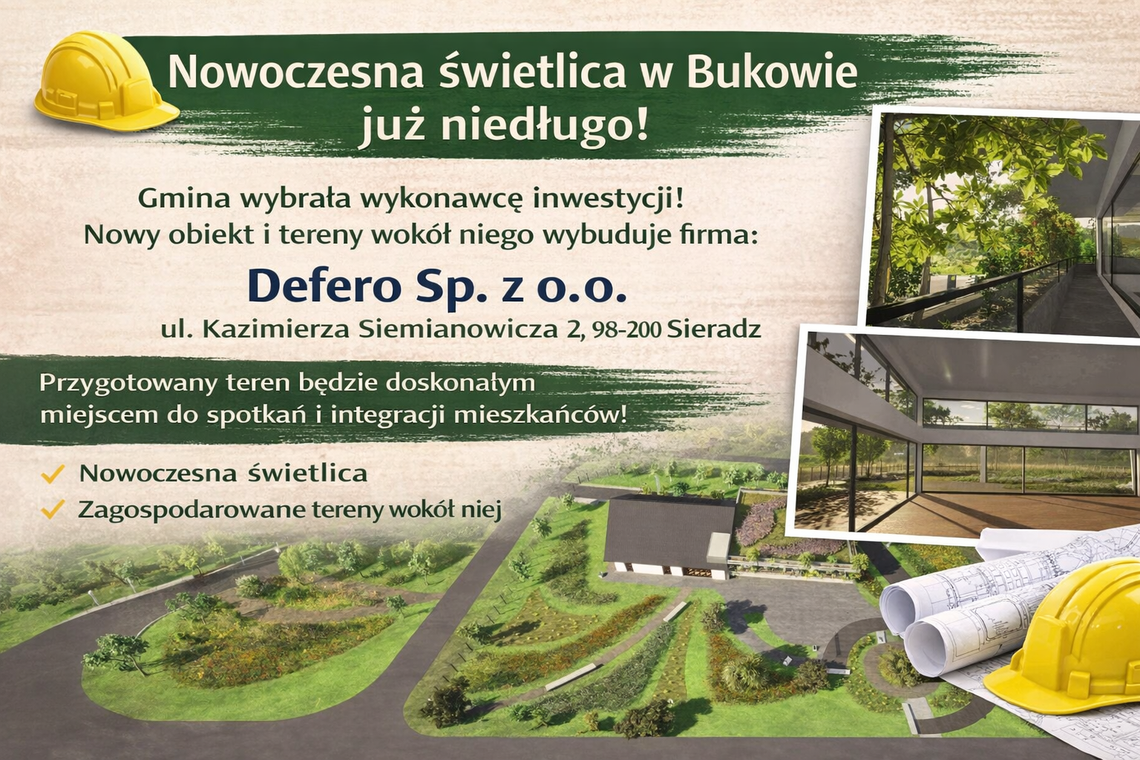 Nowoczesna świetlica w Bukowie coraz bliżej. Gmina wybrała wykonawcę inwestycji