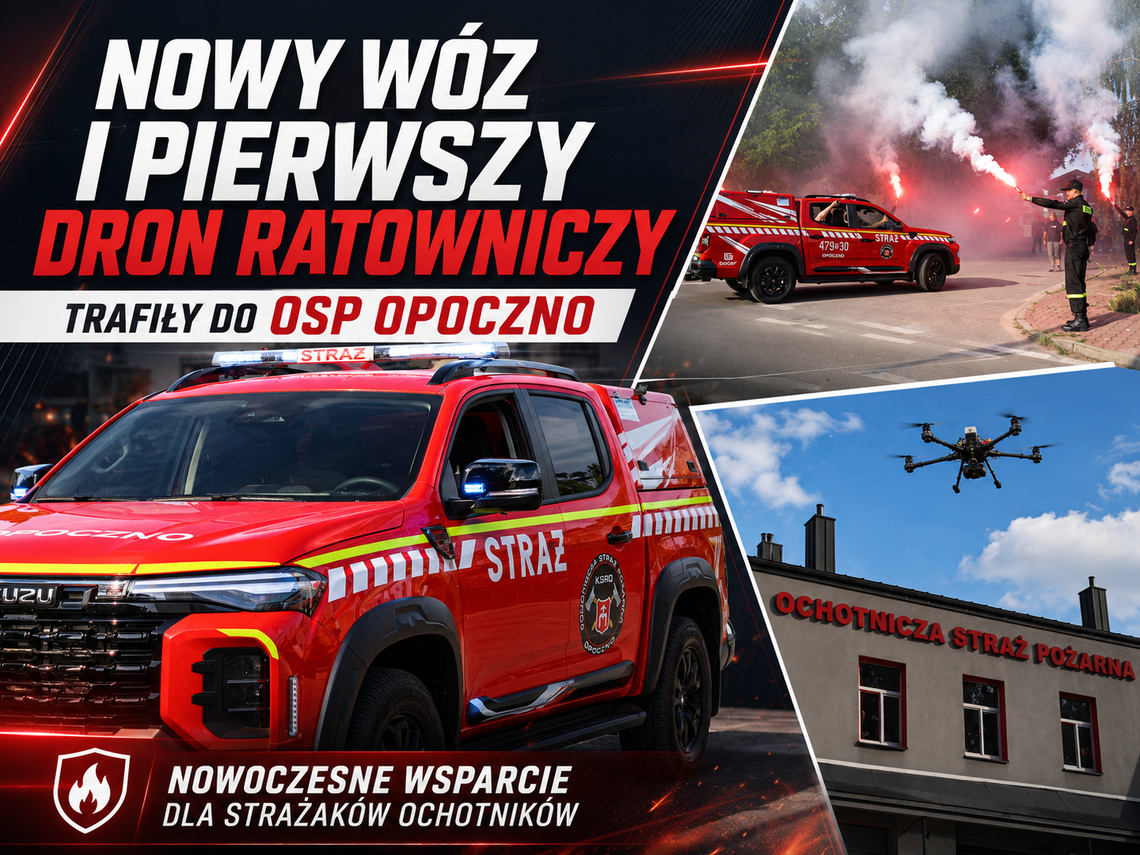 Nowy wóz i pierwszy dron ratowniczy trafiły do OSP Opoczno Nowy wóz i pierwszy dron ratowniczy trafiły do OSP Opoczno