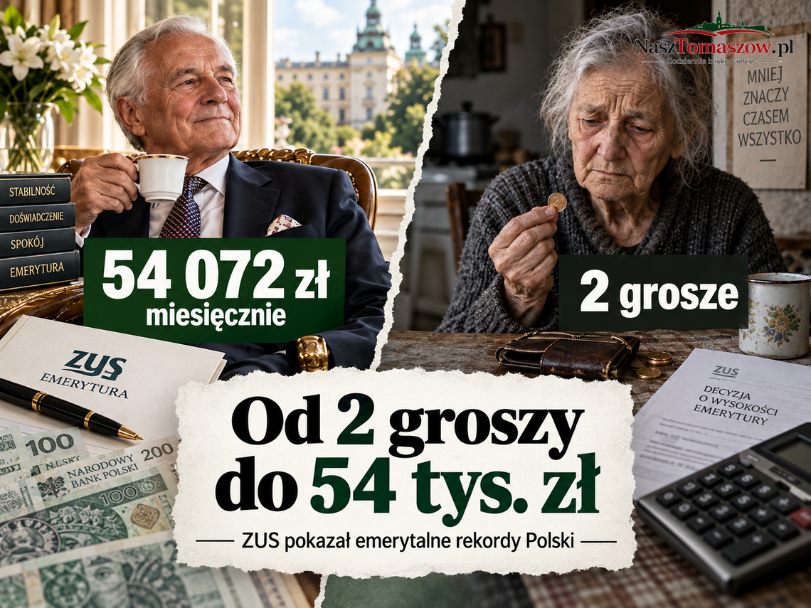 Od 2 groszy do 54 tysięcy. ZUS pokazał emerytalne rekordy Polski Od 2 groszy do 54 tysięcy. ZUS pokazał emerytalne rekordy Polski