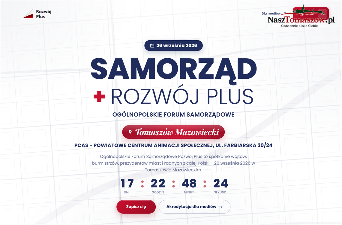 Ogólnopolskie Forum Samorządowe odbędzie się w Tomaszowie Mazowieckim Ogólnopolskie Forum Samorządowe odbędzie się w Tomaszowie Mazowieckim