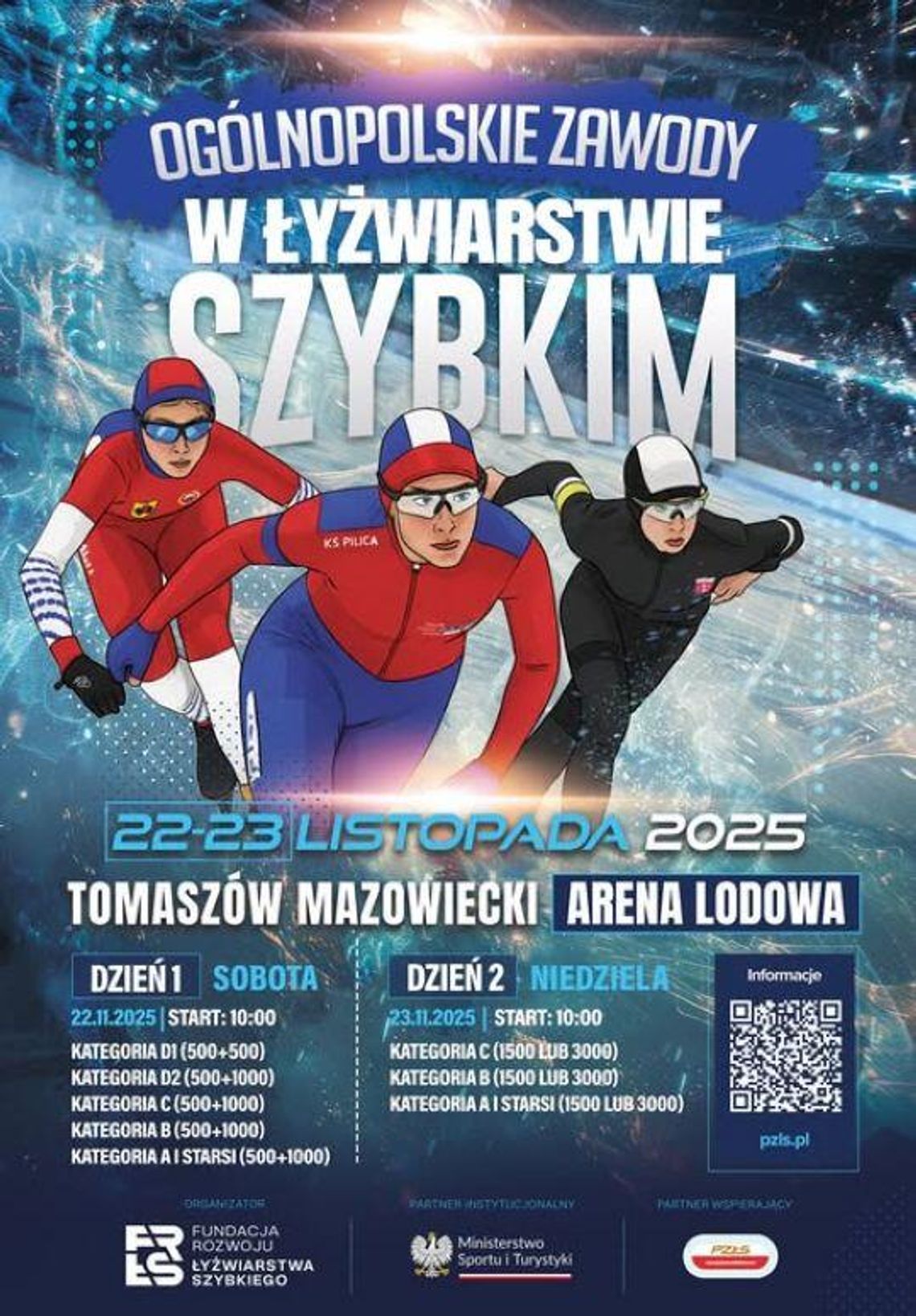 Ogólnopolskie zawody łyżwiarzy szybkich w Tomaszowie Mazowieckim