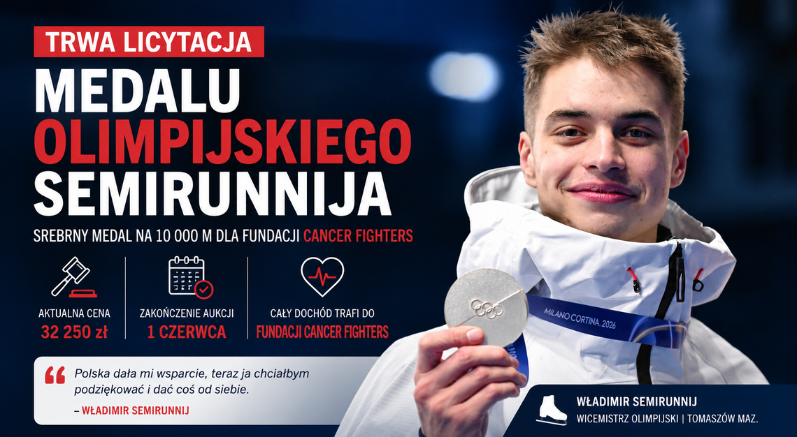 Olimpijski medal z Tomaszowa pomaga chorym dzieciom. Trwa wyjątkowa licytacja Władimira Semirunnija