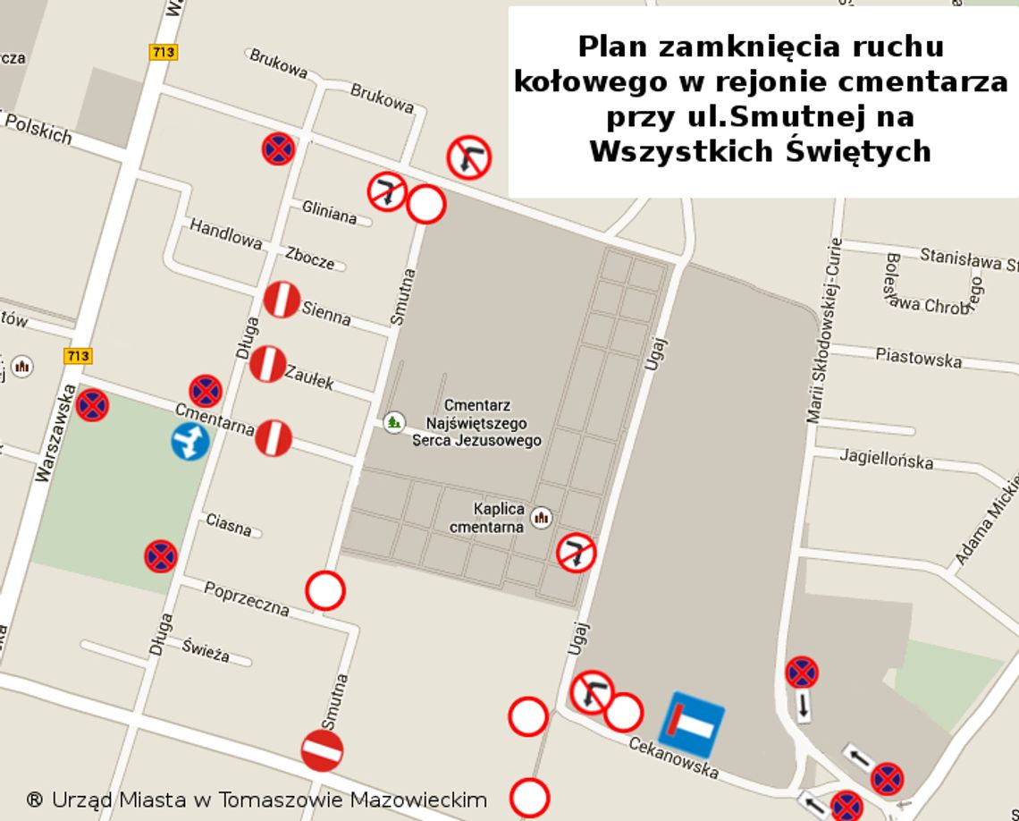 Organizacja ruchu w okolicach tomaszowskich cmentarzy Organizacja ruchu w okolicach tomaszowskich cmentarzy