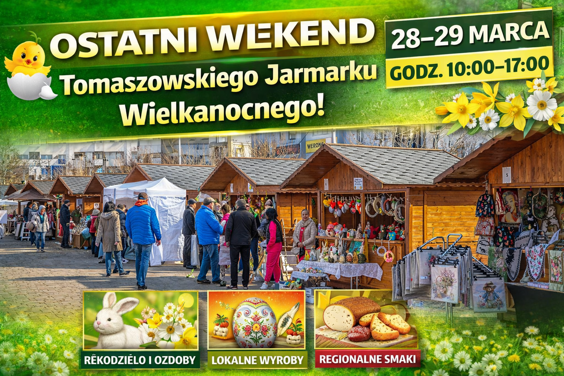 Ostatni weekend Tomaszowskiego Jarmarku Wielkanocnego. Świąteczna atmosfera w sercu miasta