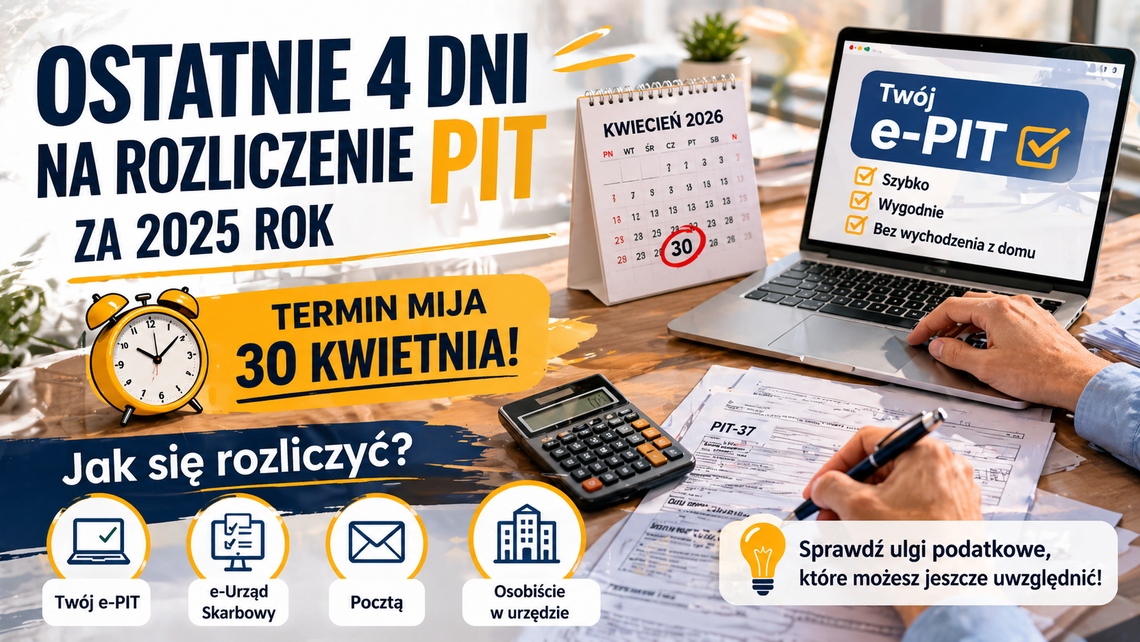 Ostatnie cztery dni na rozliczenie PIT za 2025 rok. Termin mija 30 kwietnia