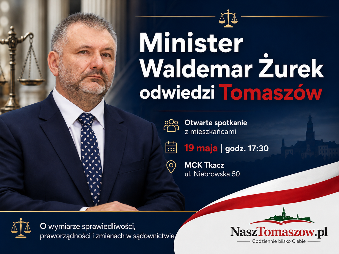 Otwarte spotkanie z ministrem sprawiedliwości odbędzie się 19 maja w MCK „Tkacz”