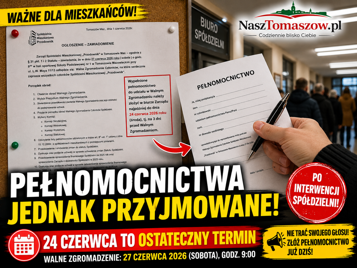 Pełnomocnictwa w „Przodowniku” przyjęte po interwencji. Mieszkańcy zdążą jeszcze przed Walnym Zgromadzeniem