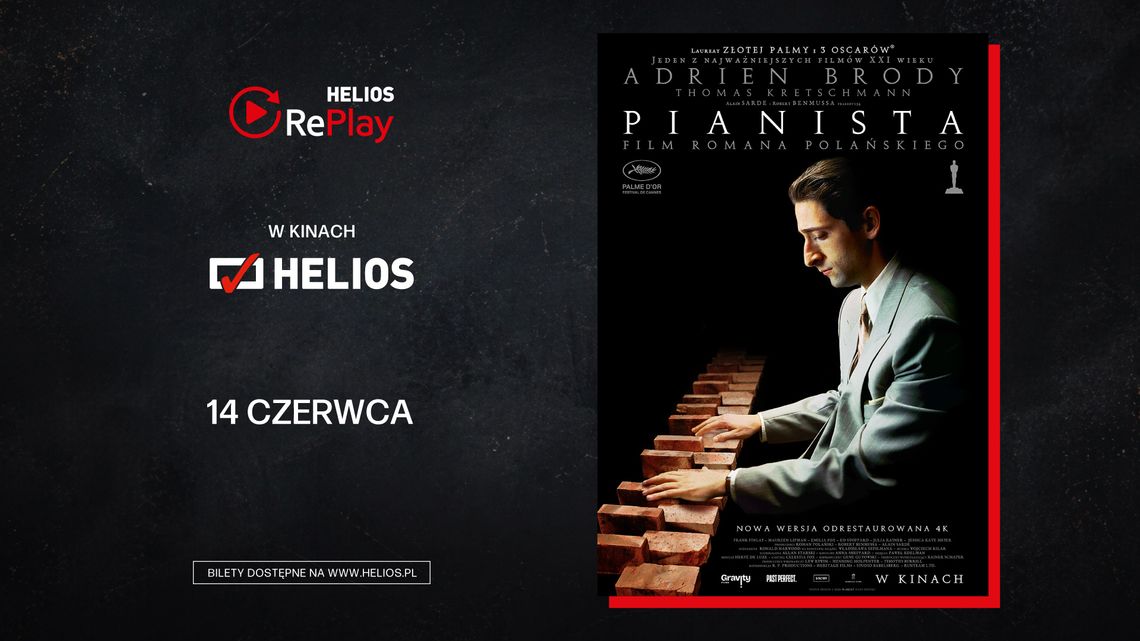 „Pianista” wraca na wielki ekran. Helios RePlay zaprasza na seans 14 czerwca