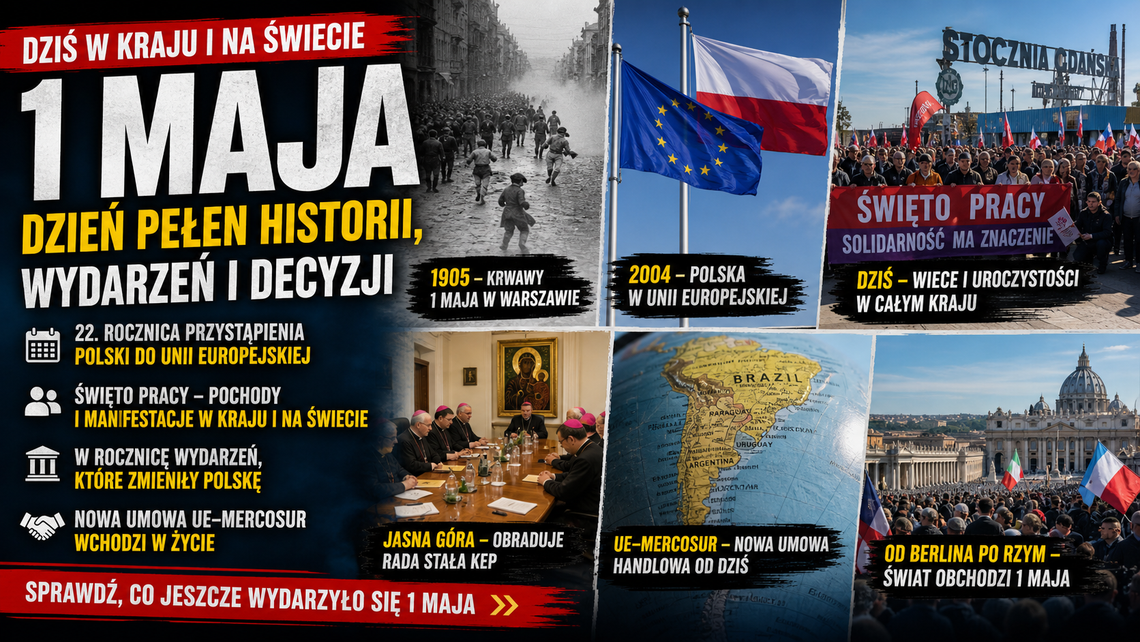 Piątek, 1 maja – dzień, w którym historia spotyka się z teraźniejszością