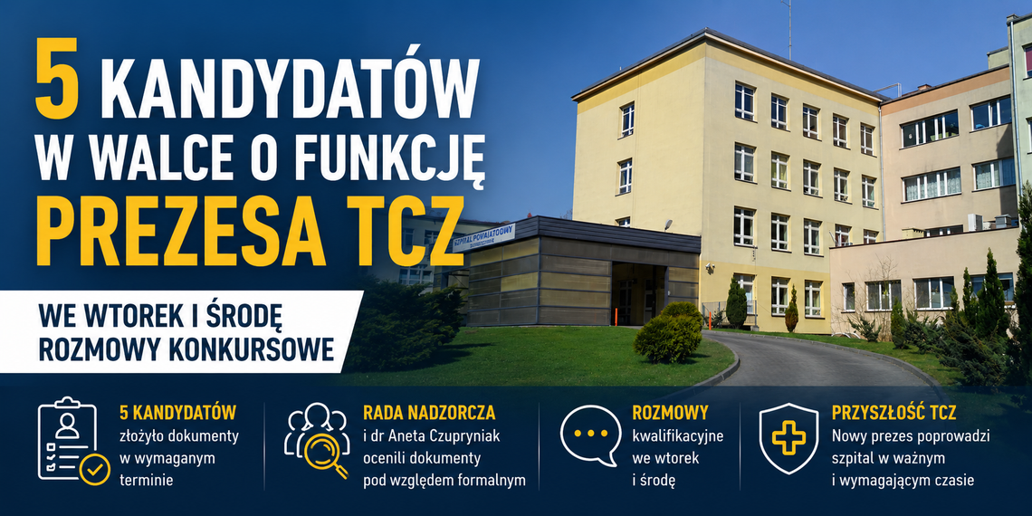 Pięciu kandydatów chce pokierować Tomaszowskim Centrum Zdrowia. We wtorek i środę rozmowy konkursowe