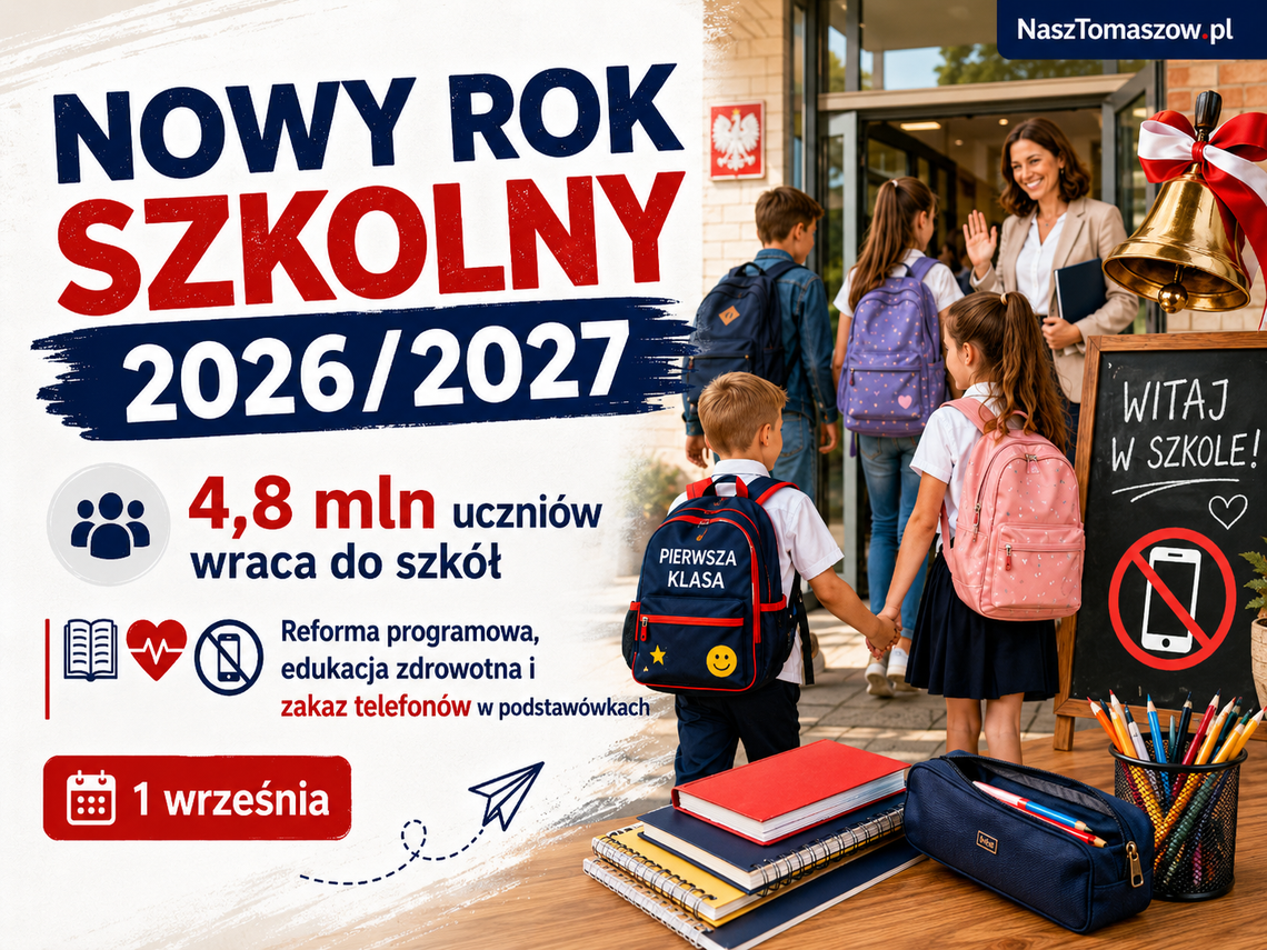 Pierwszy dzwonek po wakacjach. 4,8 mln uczniów wraca do szkół. Nowe zasady także w Tomaszowie Pierwszy dzwonek po wakacjach. 4,8 mln uczniów wraca do szkół. Nowe zasady także w Tomaszowie