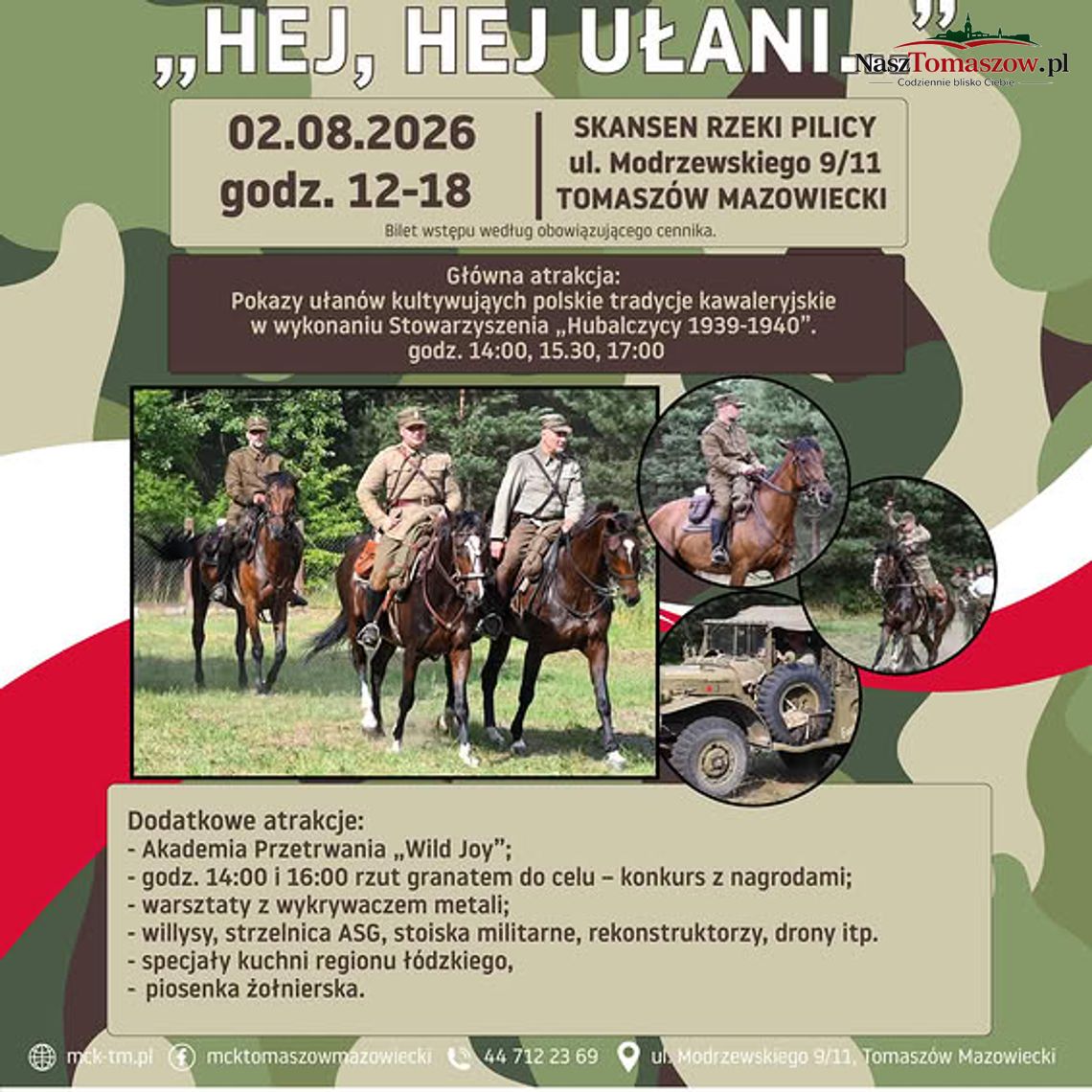 Piknik Militarny „Hej, hej ułani...” już 2 sierpnia w Skansenie Rzeki Pilicy Piknik Militarny „Hej, hej ułani...” już 2 sierpnia w Skansenie Rzeki Pilicy