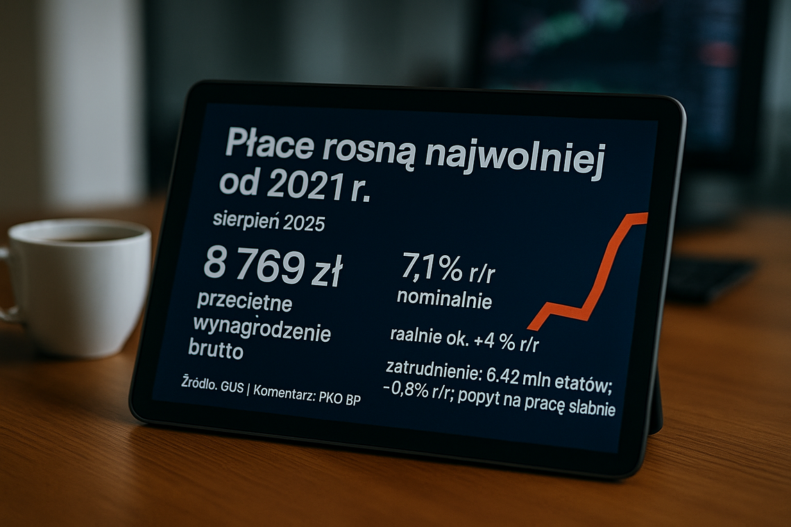 PKO BP: płace rosną najwolniej od 2021 r.