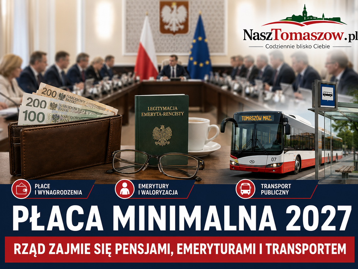 Płaca minimalna, emerytury i autobusy. We wtorek rząd zajmie się sprawami, które odczują także mieszkańcy Tomaszowa i powiatu