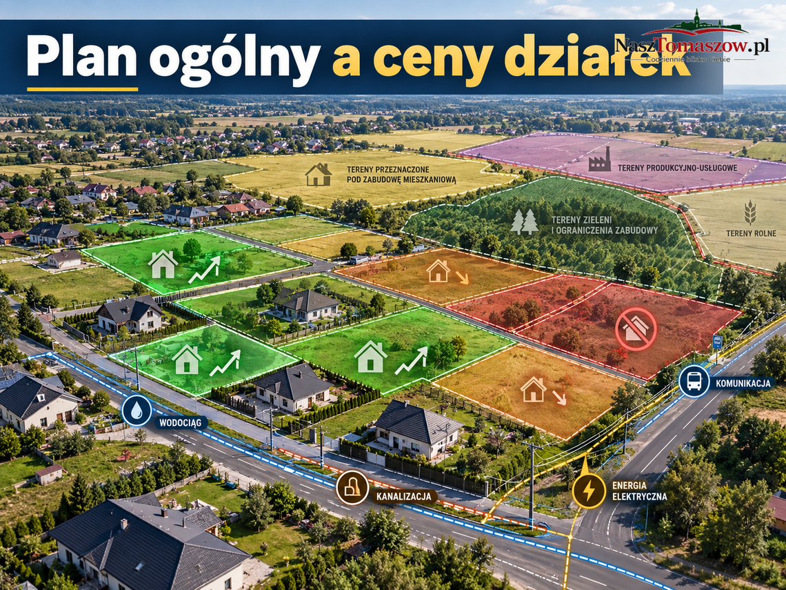 Plan ogólny może zmienić ceny działek. W Rzeczycy jedne nieruchomości mogą zyskać, inne stracić