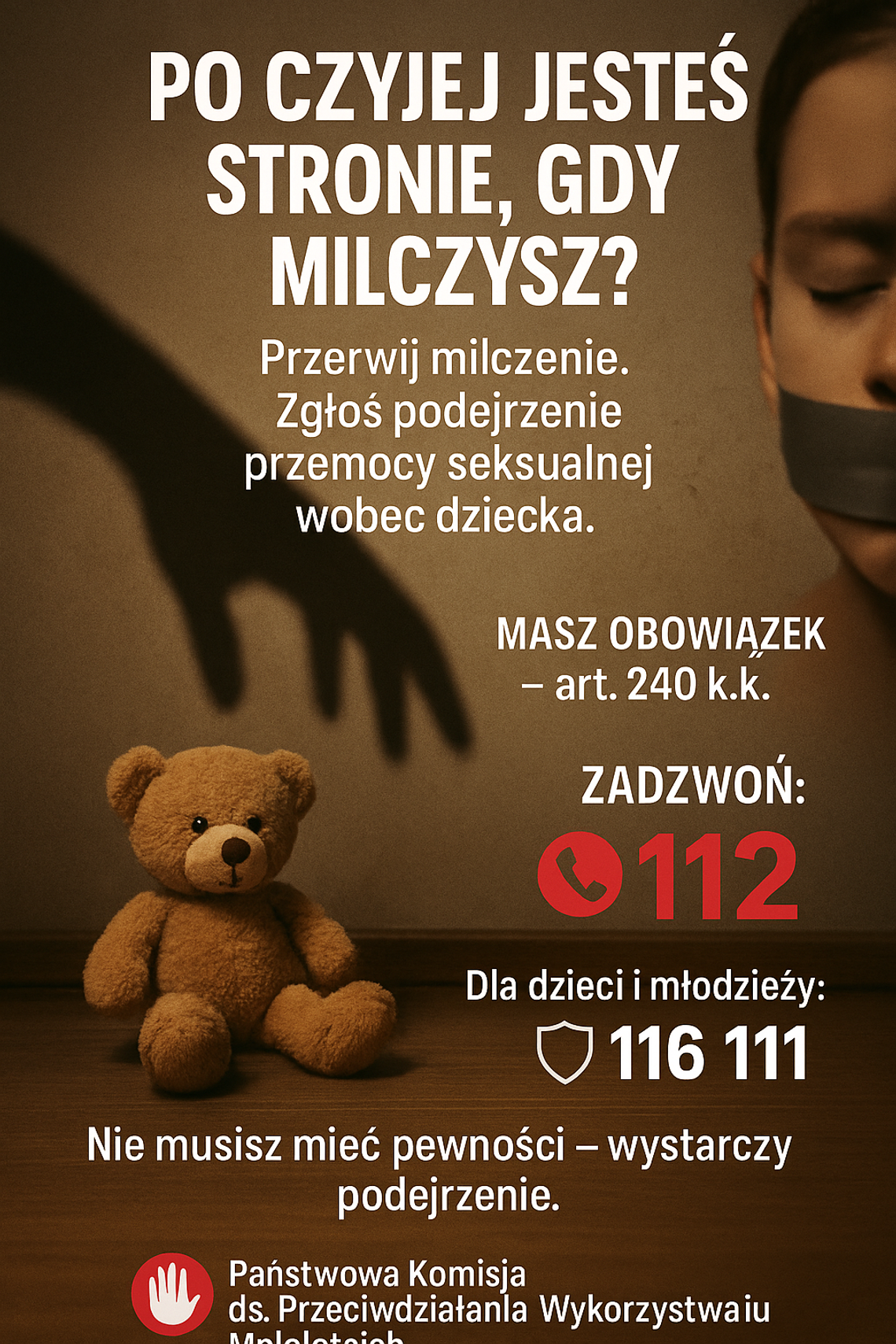 „Po czyjej jesteś stronie, gdy milczysz?” - ruszyła kampania przeciw wykorzystywaniu dzieci