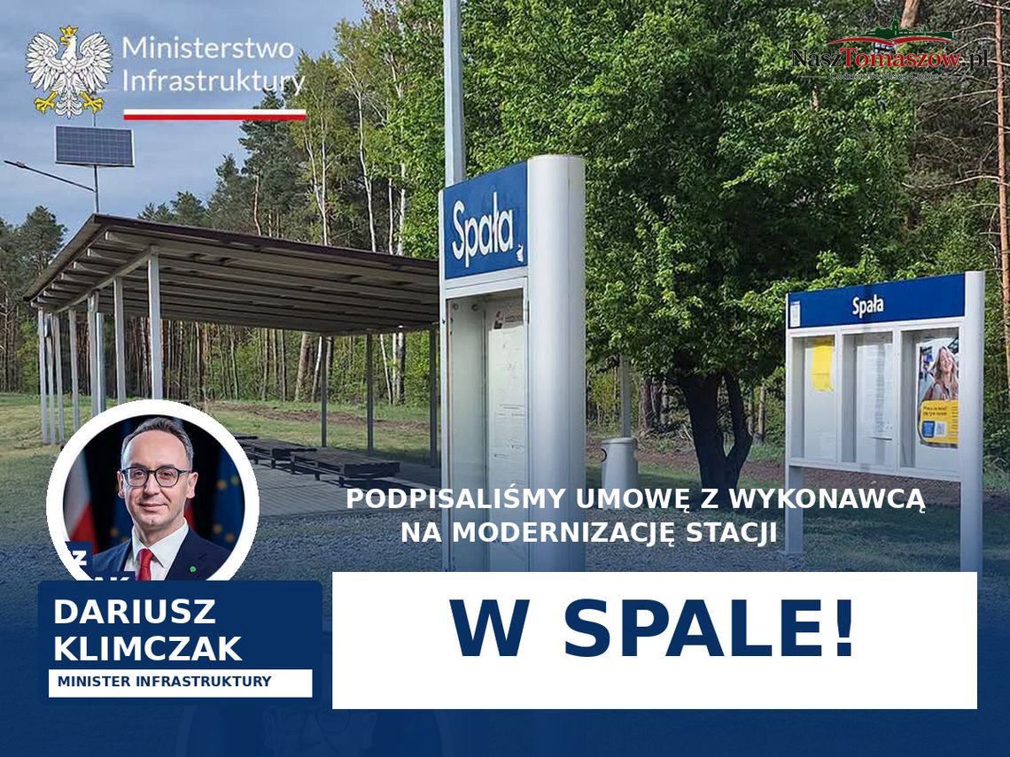 Podpisano umowę na modernizację stacji w Spale. Zmiany mają poprawić wygodę podróżnych Podpisano umowę na modernizację stacji w Spale. Zmiany mają poprawić wygodę podróżnych