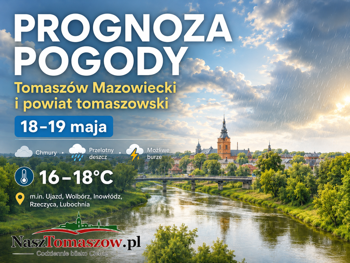 Pogoda dla Tomaszowa Mazowieckiego i powiatu tomaszowskiego. Maj pokazuje chłodniejsze oblicze