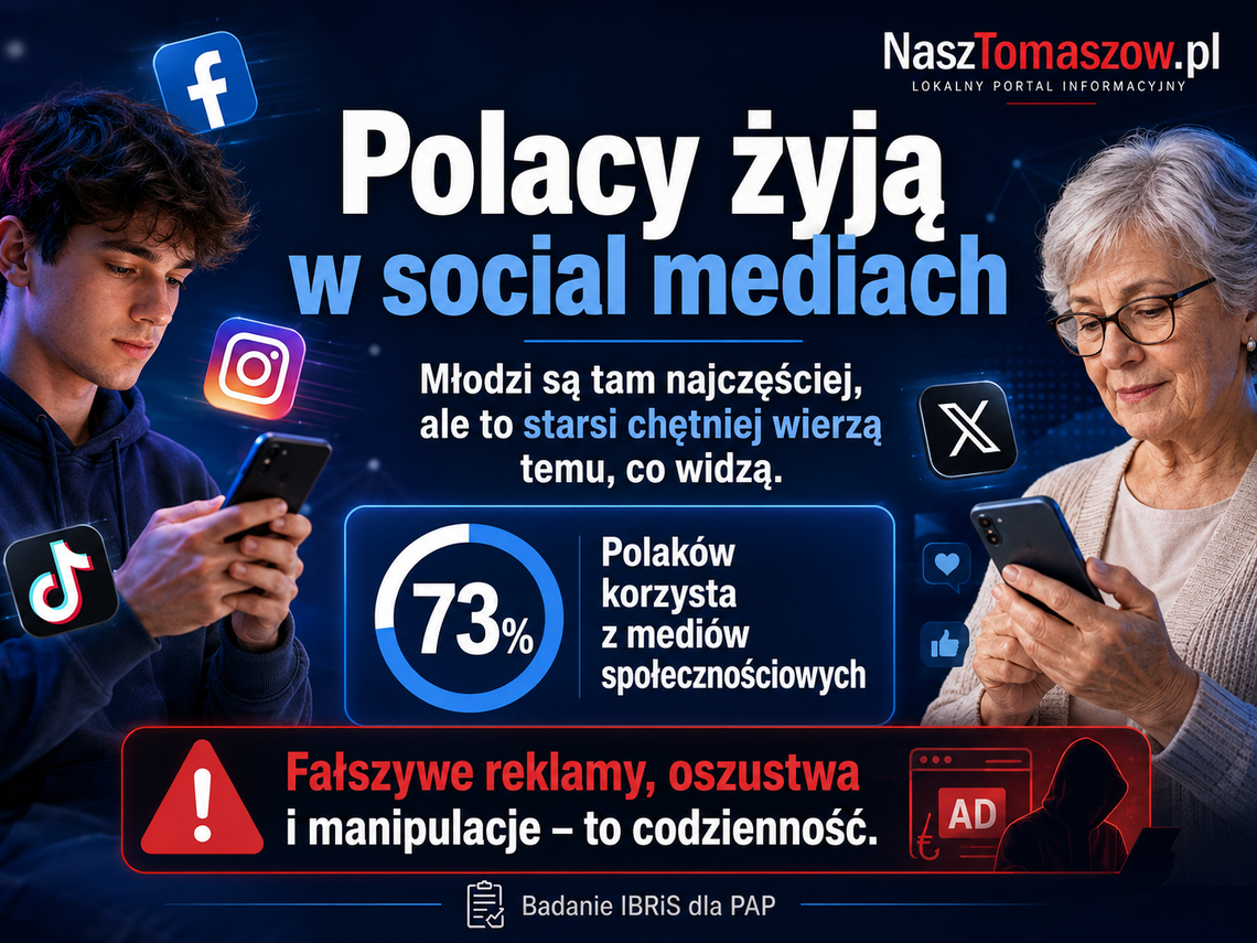 Polacy żyją w social mediach. Młodzi są tam najczęściej, ale to starsi chętniej wierzą temu, co widzą
