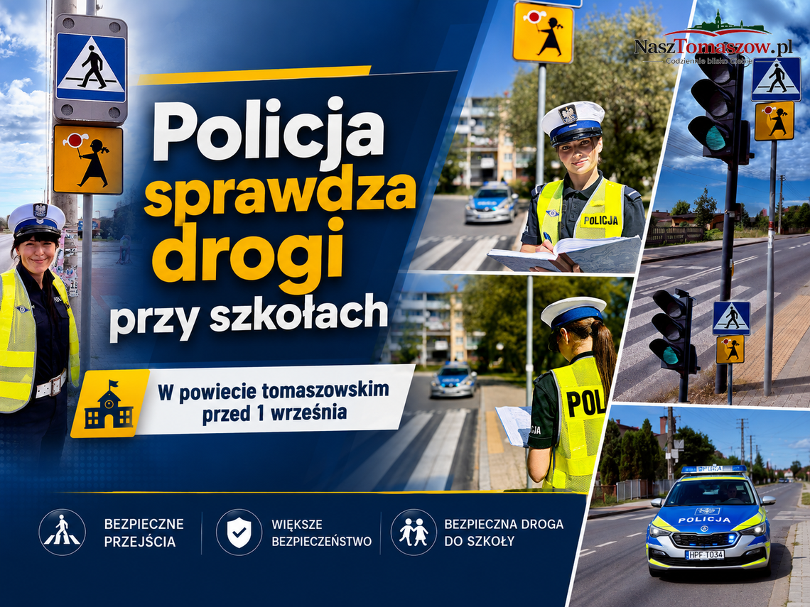 Policja sprawdza drogi przy szkołach w powiecie tomaszowskim przed 1 września Policja sprawdza drogi przy szkołach w powiecie tomaszowskim przed 1 września