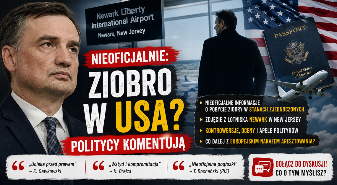 Politycy komentują nieoficjalne informacje o pobycie Ziobry w USA