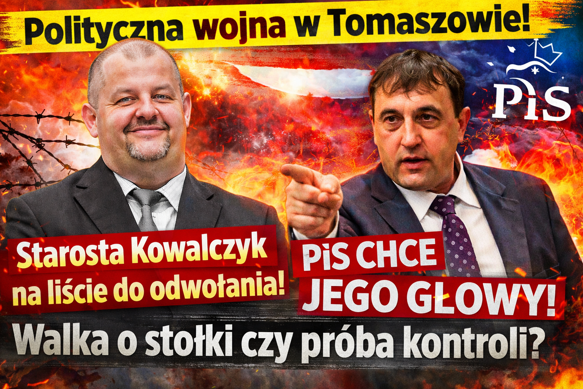 Polityczny rewanż po dwóch miesiącach? W Tomaszowie ruszył frontalny atak na starostę Kowalczyka