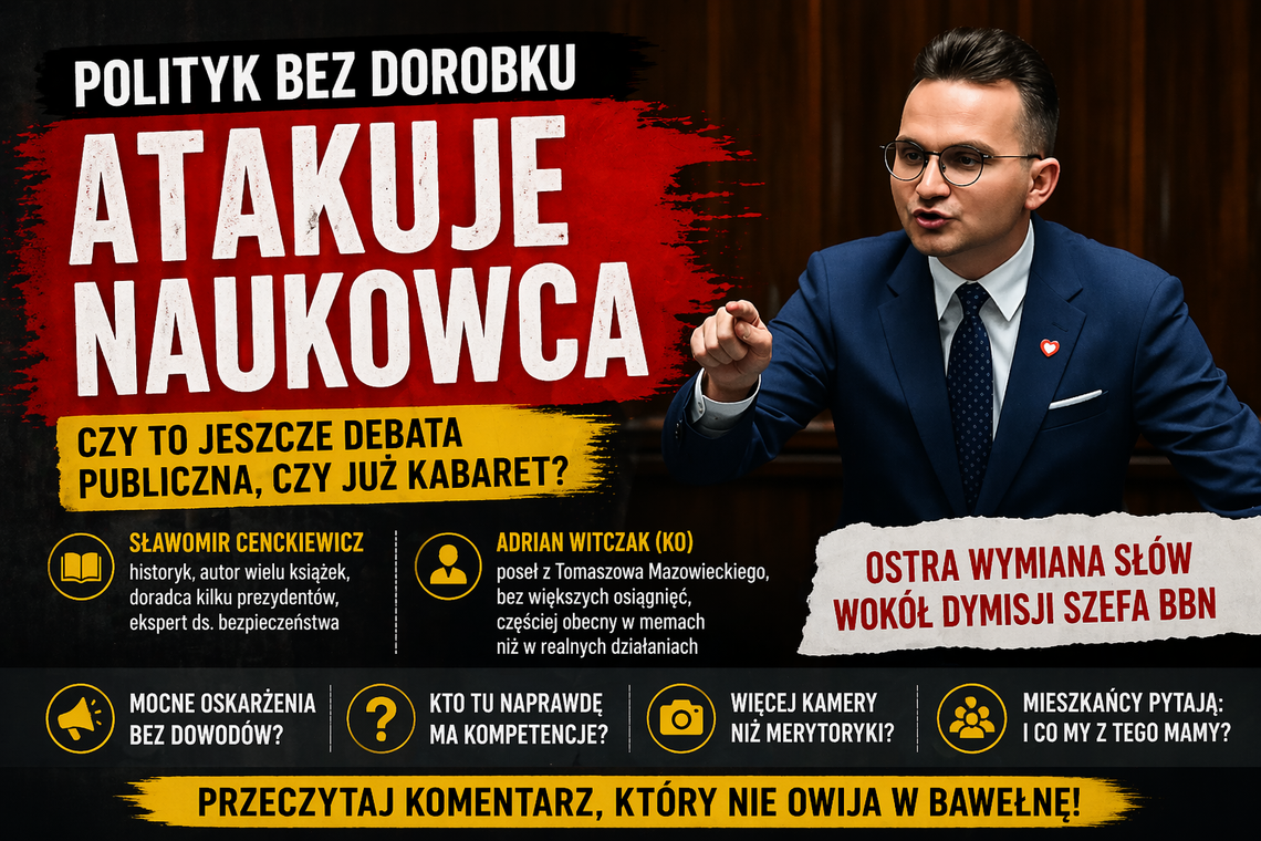 Polityk bez dorobku atakuje naukowca. Witczak znów wie najlepiej