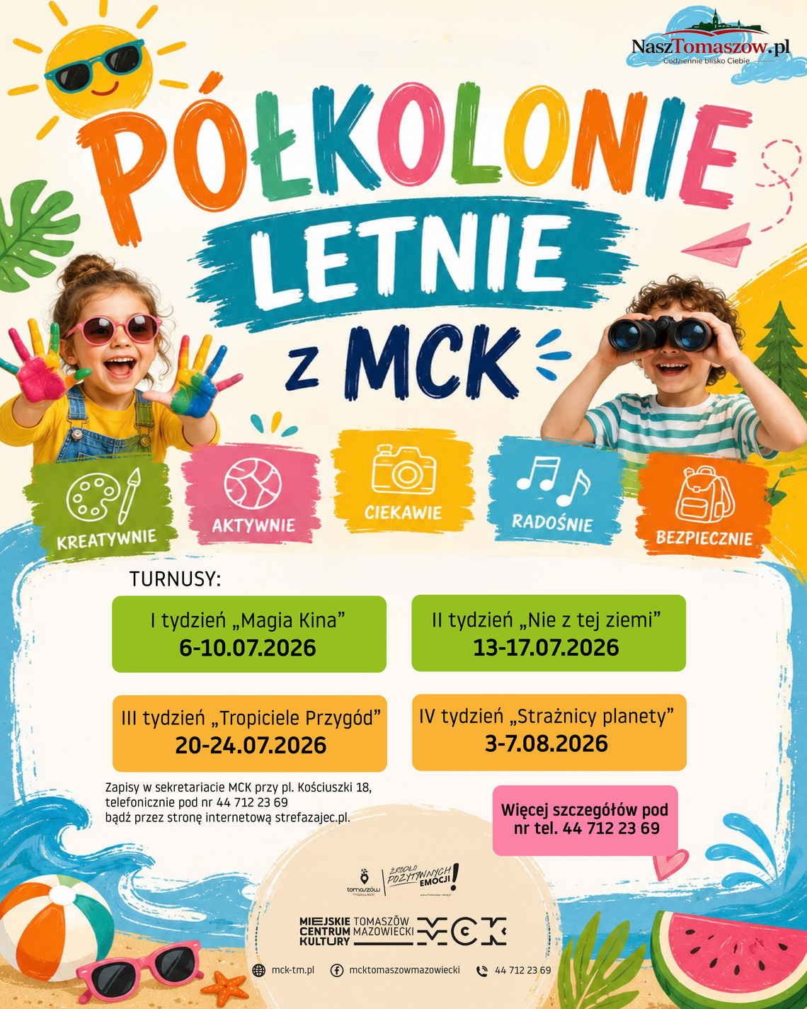 Półkolonie Letnie z MCK-iem 2026. Ruszyły zapisy dla dzieci w wieku 7–12 lat Półkolonie Letnie z MCK-iem 2026. Ruszyły zapisy dla dzieci w wieku 7–12 lat