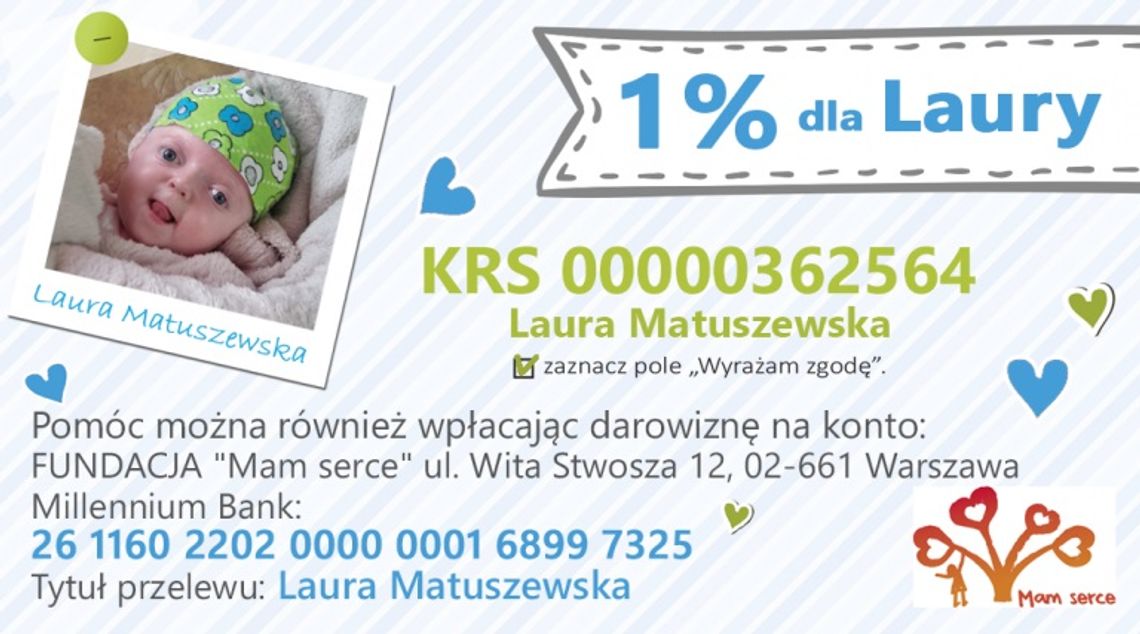 Pomóż Laurze przekazując 1% swojego podatku.