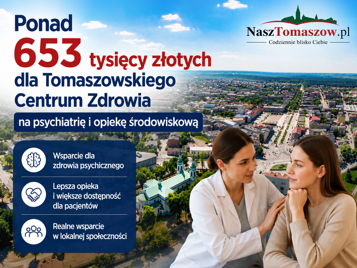 Ponad 653 tysięcy złotych dla Tomaszowskiego Centrum Zdrowia na psychiatrię i opiekę środowiskową