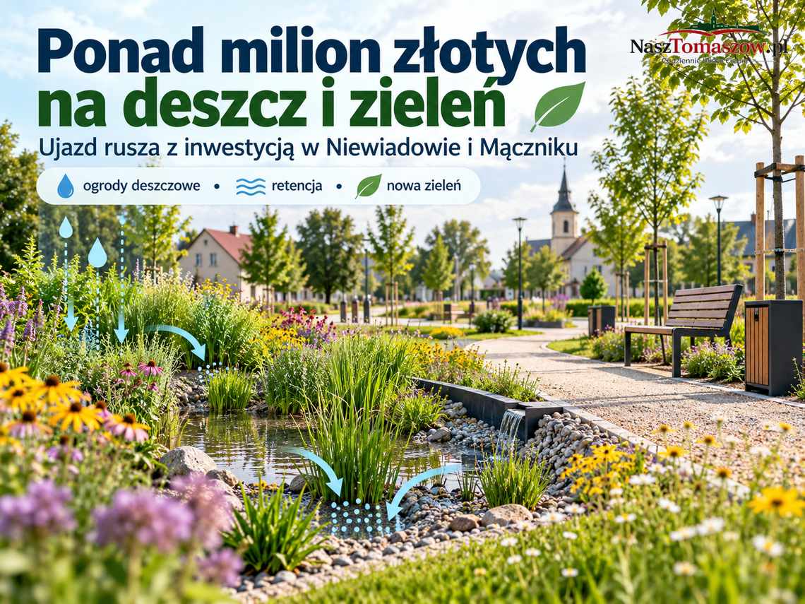 Ponad milion złotych na deszcz i zieleń. Ujazd rusza z inwestycją w Niewiadowie i Mączniku