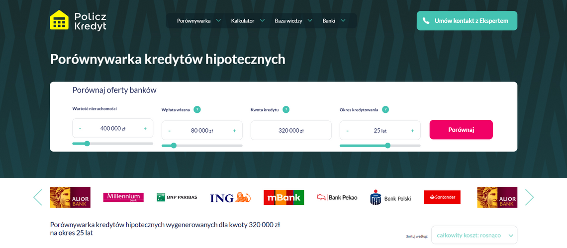 Porównywarka kredytów hipotecznych? Masz ją na wyciągnięcie ręki