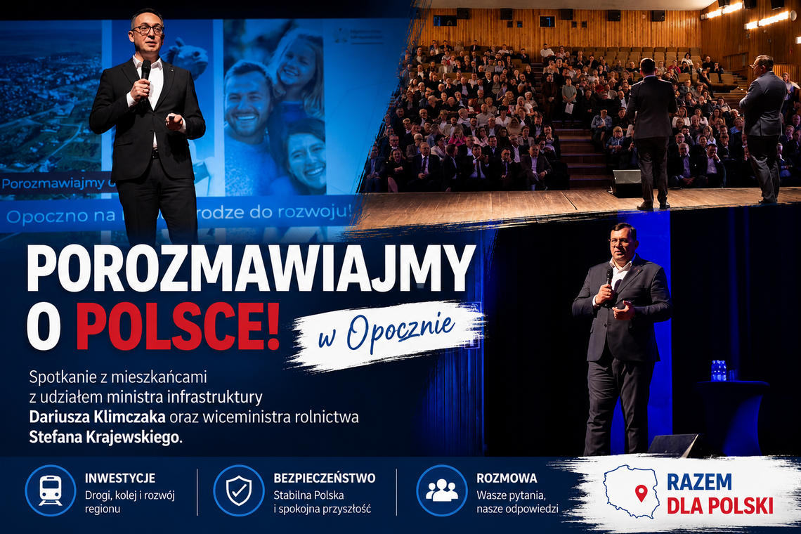 „Porozmawiajmy o Polsce” w Opocznie. O inwestycjach, bezpieczeństwie i przyszłości regionu
